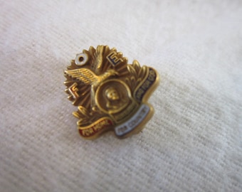 Vintage Fraternal Order of Eagles Pinback Gold Filled