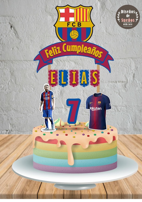 Barcelona Cake Topper Football Soccer Birthday Football