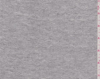 Heather Grey Geometric Pointelle Knit, Fabric By The Yard