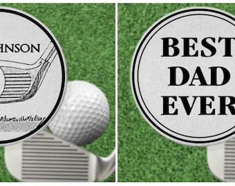 Best Dad EVER! Golf Ball Marker Gift, Stainless Steel, Personalized FREE! for Golfer, Fathers Day, 2 sided