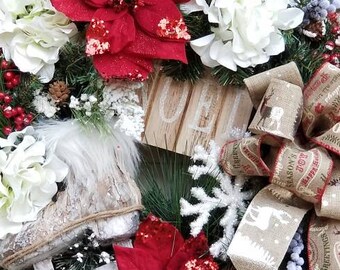 Christmas wreaths holiday wreaths winter wreaths Christmas decorations rustic wreaths rustic decorations Christmas door wreaths poinsettias