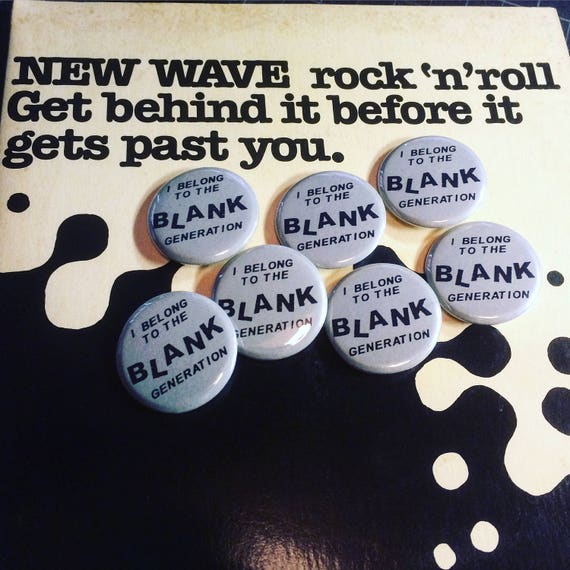 Richard Hell Blank Generation 1.25" Pinback Button