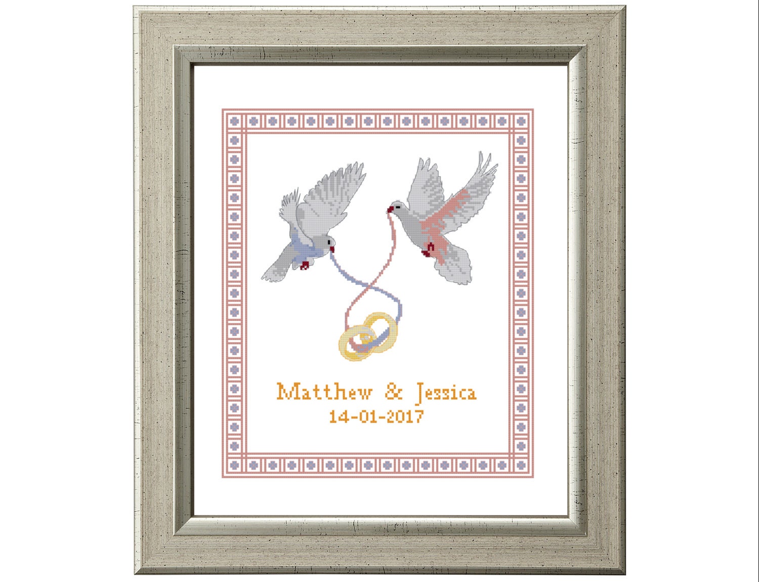 With These Rings Wedding Sampler Counted Cross Stitch Kit