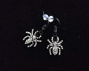 Black Jeweled Spider Earrings