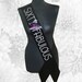 Handmade Sixty and Fabulous Birthday Sash - High Quality Black Ribbon With Silver Glitter Lettering and Rhinestones