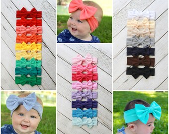 Baby head wrap, baby bow headbands, 30 colors, girl clip bows, infant headbands, hair bands, baby girl headband, pink bow, birthday gift