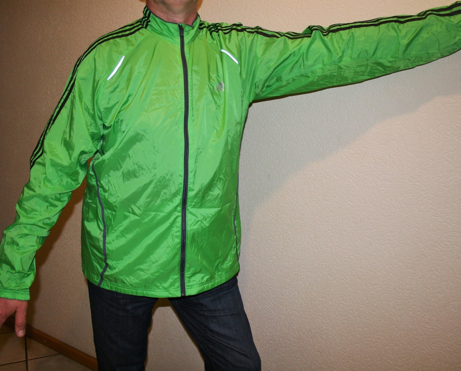 green adidas windbreaker