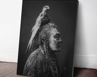 Native American Indian Canvas Print, Two Whistles ca. 1908, Indigenous Americans, American Indian, indigenous people, NA20C
