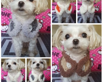 Crocheted Puppy neck warmer, dog neck warmer, small dog scarf Choose from 6 colors, Fits most Small Breed Dogs