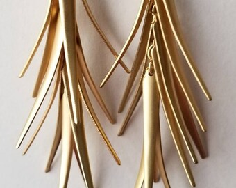 Gold Leafed Dangle Earrings
