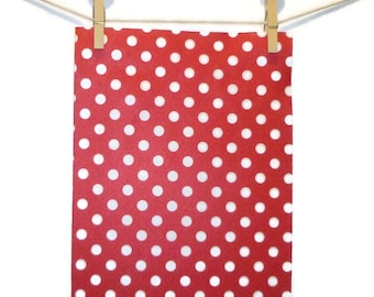 Polka dot, felt, red felt, craft supplies, crafting, polka dot felt, polyester craft felt, foglio feltro, polyester felt, feltro, 4 pc
