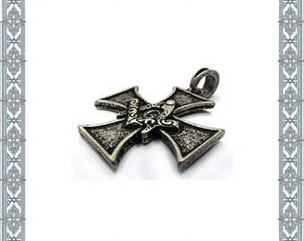 Chain pendant masonic Cross old silver pendant cross Secret Covenant Amulet Medallion Historic Jewelry Antique Jewellery conspiracy