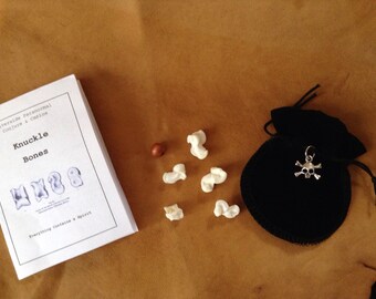 Miniature Knuckle Bones Game - real bones, jacks, game, set, natural curio