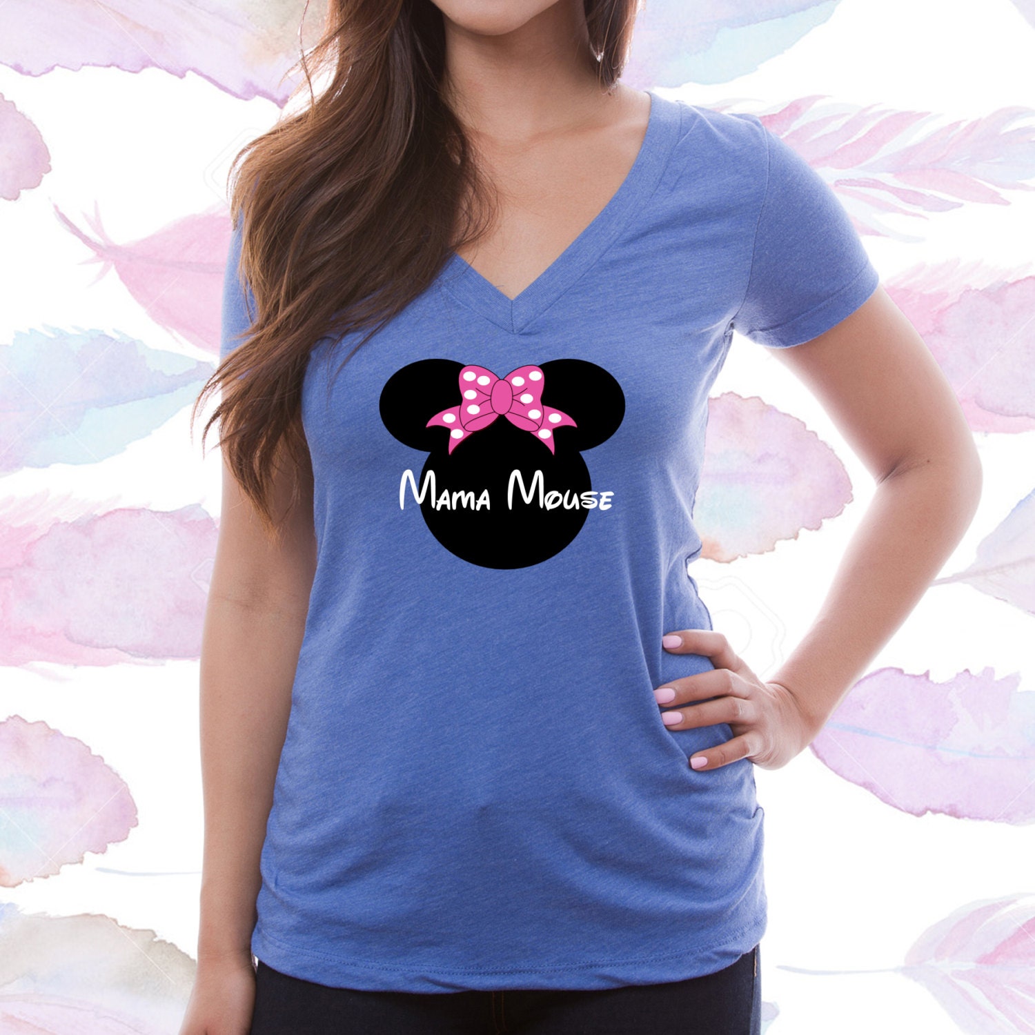 Mama Mouse Disney Inspired V Neck Shirt / Disney Shirt