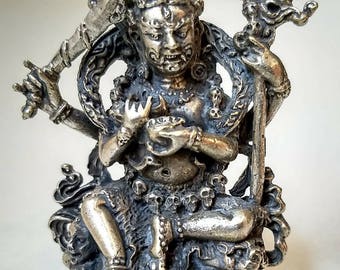 Mahakala Brass Statuette Travel Altar Dharma Protector Statue