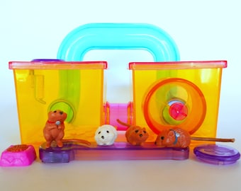 Vintage Littlest Pet Shop Jogging Gerbils with Gerbitrail Playset by Kenner 1992 Retro 90s Toy