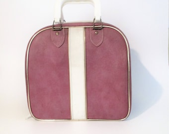 Mauve and White Bowling Ball Bag