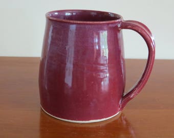 Mug Handmade Tankard Style Pottery Stoneware Coffee Mug Tea Cup Red Kitchen Decor Holds 12 Ounces