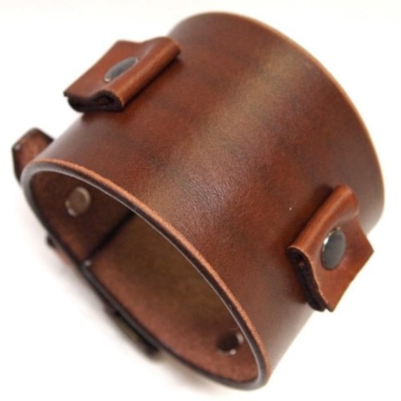 Leather Cuff Bracelet watchband Vintage Johnny Depp style wristband Handmade in USA for YOU by Freddie Matara