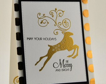 Elegant Dots Reindeer Christmas Card