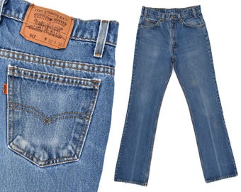 70s Vintage Levis Jeans Orange Tab Distressed Levis 517 Jeans Slim Fit Dark Denim Levi Jeans Boot Cut Jeans Levi 517 Mens Levi Jeans 30 x 32