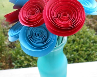 Rainbow Roses Half A Dozen. Red Orange Yellow Green Blue