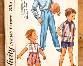 vintage boys pattern: shirt, pants, shorts simplicity 1981