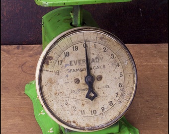 Scale - Vintage Eveready Family 20 Pound Chartreuse Green Working Scale