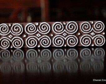 Textile Stamp, Pottery Stamp, Indian Wood Stamp, Tjaps, Blockprint Stamp- Swirl Geometric Border