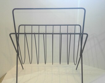Black Metal Magazine Rack Sleek Modern Design