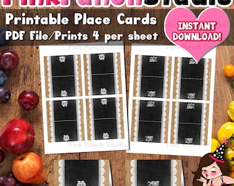Printable Thanksgiving Place Cards Buffet Station Food Tent Cards INSTANT DOWNLOAD PDF File Fits Avery 5302