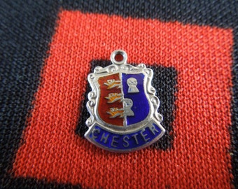 Enamel Silver Chester Charm England Travel Shield Crest Silver Charm for Bracelet from Charmhuntress 02410