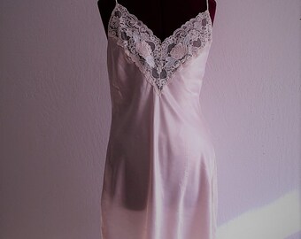 Moving Sale Blush Pink Lace Satin Slip Dress