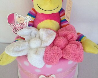 Milo baby girl nappy cake