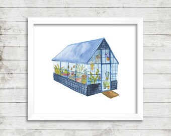 Greenhouse 2 Illustration, Art Print