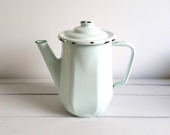 Vintage French farmhouse enamelware coffee / teapot
