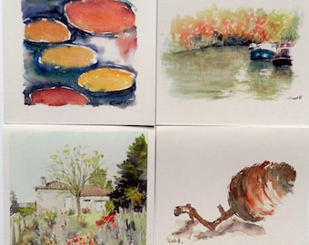 Pack of 4 different greeting cards