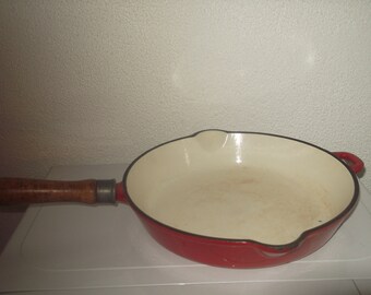 vintage orange cast iron skillet Pan