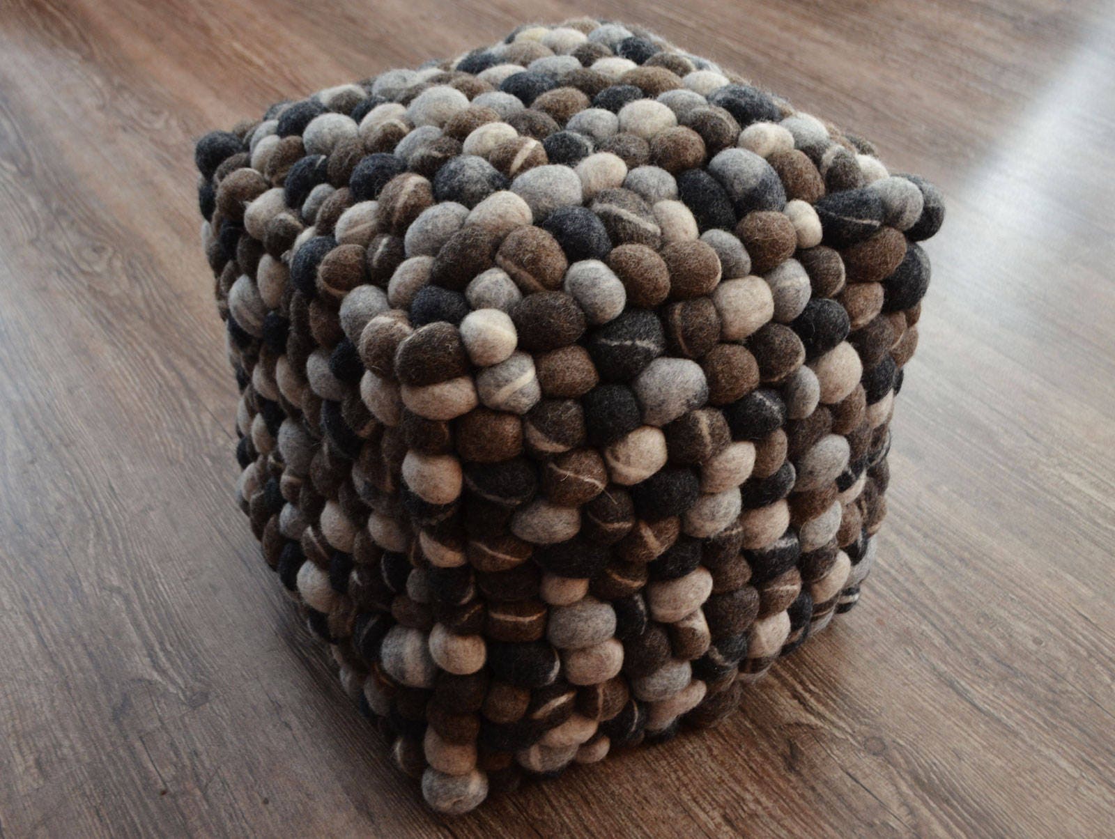 Stone felt ball foot stool felted foot stool square felt