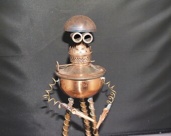 Steampunk Copper Robot Note Holder