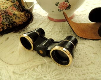 Vintage Theatre Binoculars Opera Lady Glasses, Leather Case, Prop, Property, Requisite, Office Decor Decoration Ornament, Collectibles