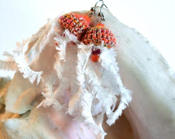 Neon jellyfish earrings