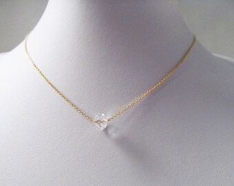 crystal bead necklace single crystal necklace minimalist jewelry