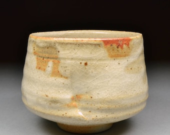 Larger Handmade Stoneware Yunomi Tea Cup glazed with Carbon Trap Shino and My White Shino