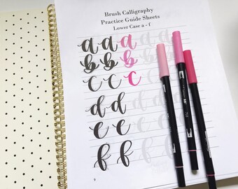 Brush Lettering Worksheets - Digital File