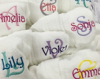 Monogrammed Kids Hooded Terry Robe, Personalized Childrens TerryBath Robe, Name and Initial Terry Robe for Kids, Embroidered Kids Terry Robe