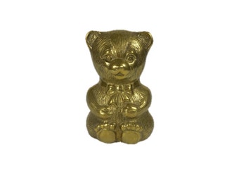 Vintage Brass Bear Piggy Bank