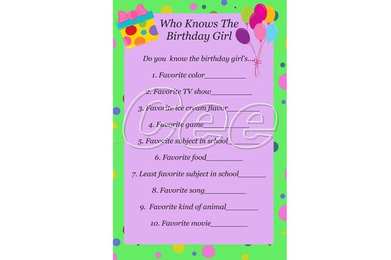 instant download party game birthday party game party game
