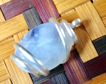 Rainbow moonstone in sterling silver