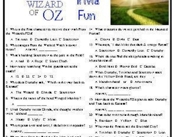 Wizard of Oz Trivia Game
